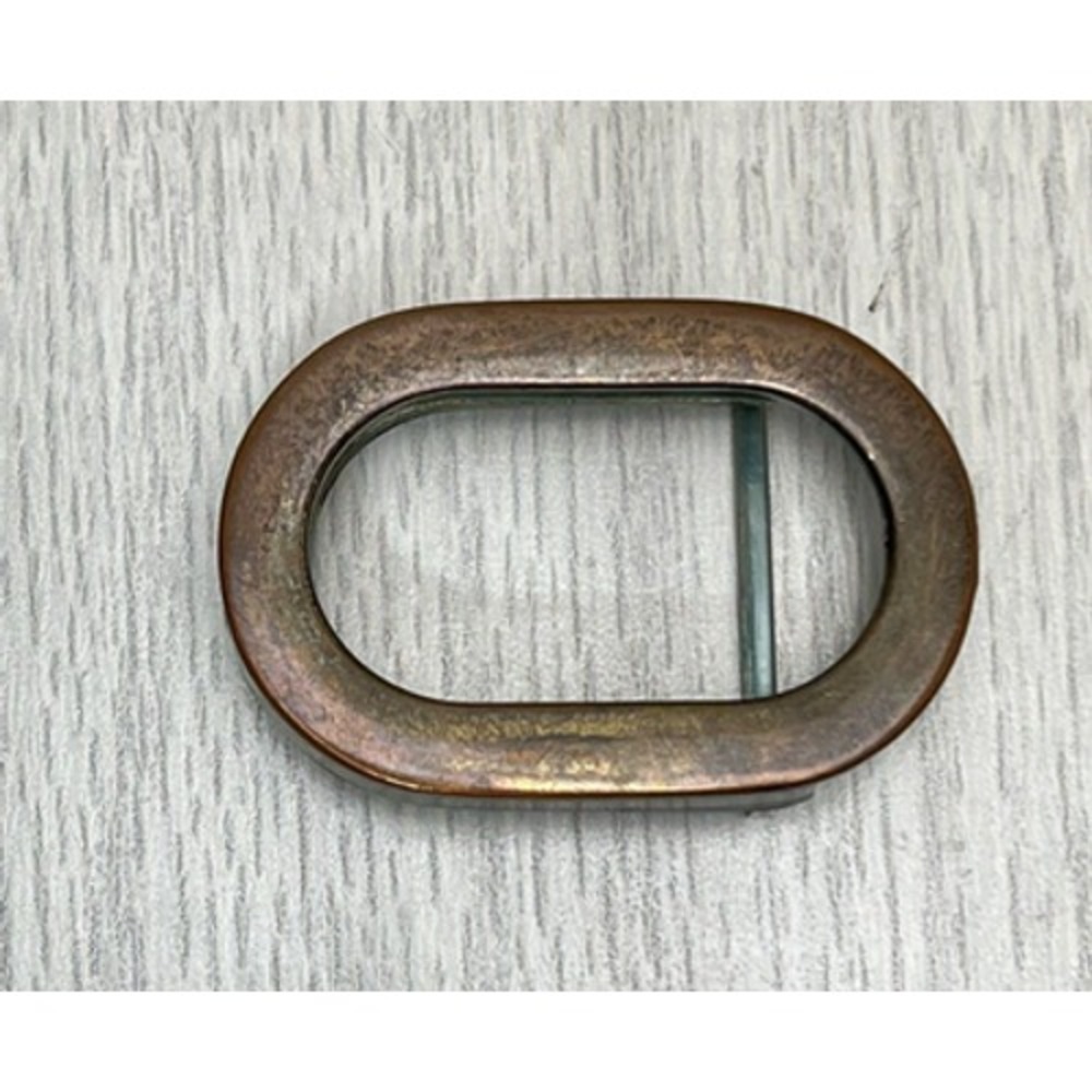 Vintage Oval Belt Buckle Brass Tone 2.75" Spain Western Dress